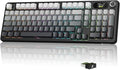 MAMBASNAKE Attack Shark X98 Pro Wireless Mechanical Keyboard with Screen & Knob,2.4G/USB-C/BT5.0 Gasket Hot Swappable Creamy Keyboard102 Keys, Web Driver RGB Gaming Keyboard for PC/Mac/PS4/Xbox