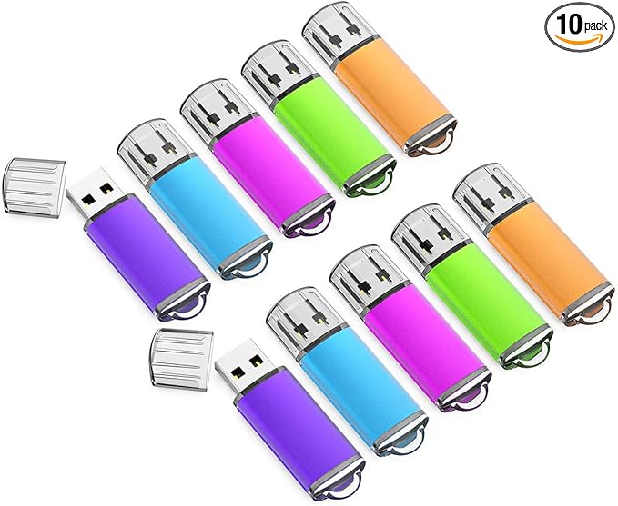 K&ZZ 128G Flash Drive 10 Pack Bulk USB Flash Drives USB 2.0 USB Stick Thumb Drive for Computer/PC/Laptop Data Storage Jump Drive Zip Drive