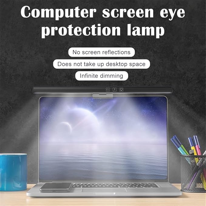 Computer Monitor Lamp LED Screen Hanging Light Bar for Eye Caring, 60 Min Auto-Off Timer, Infinite Dimming, No Screen Glare Space Saving Home Office Desk Laptop e-Reading Lights (30cm/11.8in)