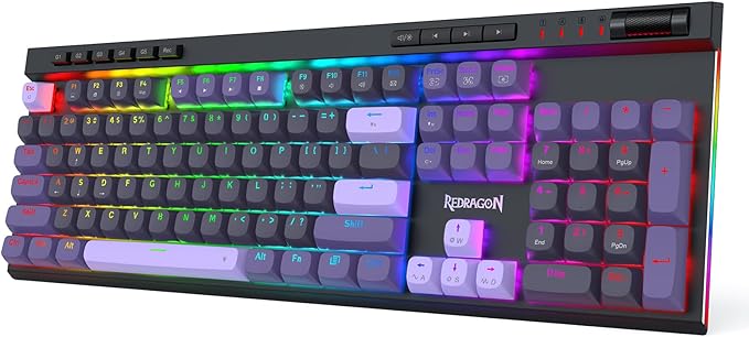 Redragon K580 HE Rapid Trigger Gaming Keyboard, 100% 104 Keys Wired Mechanical Keyboard w/Hyper-Fast Actuation, 8K Hall Effect Magnetic Switch, Dedicated Media Controls, Onboard Macro Recording