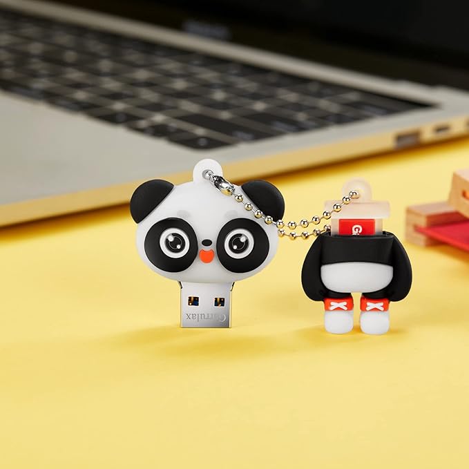 USB Flash Drives,Waterproof Silicone USB2.0 High Speed Thumb Memory Stick Pen Date Storage Pendrive U Disk (32GB,Panda Cat)