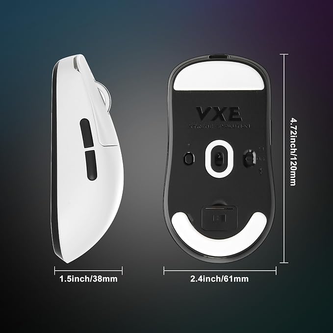 R1 SE+ Wireless Gaming Mouse, 18000 DPI, High-Precision PAW3395 SE Sensor,55g Lightweight,Tri-Mode 2.4G/BT5.0/USB-C Gaming Mouse, Programmable Ergonomic Mice Suitable for Laptops/PC/Mac (White)