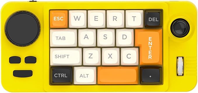 UncleS Double Scroll Wheel Mechanical Keyboard 19 Key Small Keypad Color Backlits Programmable Joystick Hot Swappable Switches Space Saving Macroed Gaming Keyboard