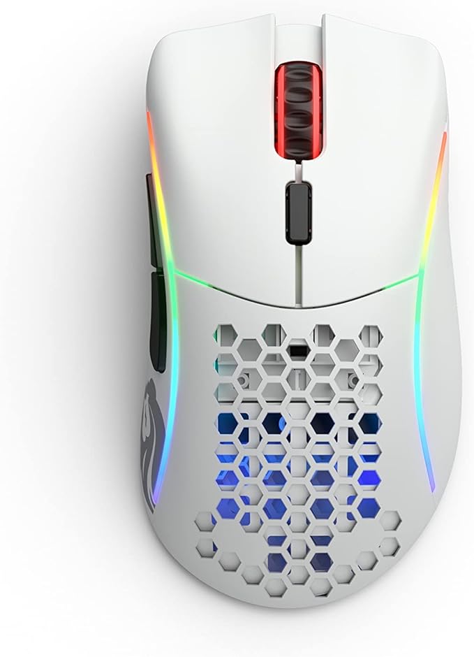 GLORIOUS Model D Wireless Gaming Mouse - 69g Superlight, Lag Free 2.4Ghz Wireless, Up to 71 Hour Battery, RGB, BAMF Sensor, Ergonomic, 6 Buttons - Matte White