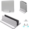Vertical Laptop Stand Holder, Desktop Aluminum Notebook Stand with Adjustable Dock Size(Up to 17.3 inch) Compatible with All Lenovo/MacBook Pro/Air Dell Hp Surface iPad Gaming Laptops(Silver)