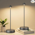 Rechargeable Cordless Small Table Lamp,6000mAh Battery Operated,LED Touch Dimmable Modern TableTop,Portable Outdoor Bedside Night Light for Restaurant/Dining/Bedroom/Living Room/Coffee(Grey-2PC)