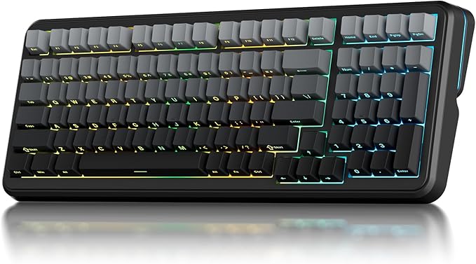 MCHOSE K99 98% Wireless Mechanical Keyboard, Tri-Mode Connection, Compact Gaming Keyboard with Six-Layer Padding Gasket, RGB Backlit,Hot Swappable Custom Keyboard for Mac/PC