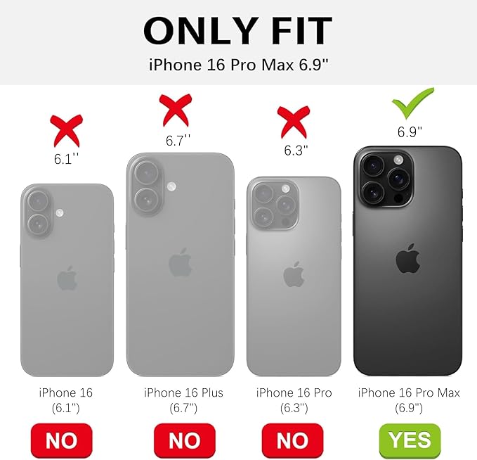 BENTOBEN Magnetic for iPhone 16 Pro Max Case 6.9", Compatible with Magsafe Military Shockproof Protective Bumper Cute Transparent Slim Anti-Yellowing Phone Case for iPhone 16 ProMax Cover,Clear Purple