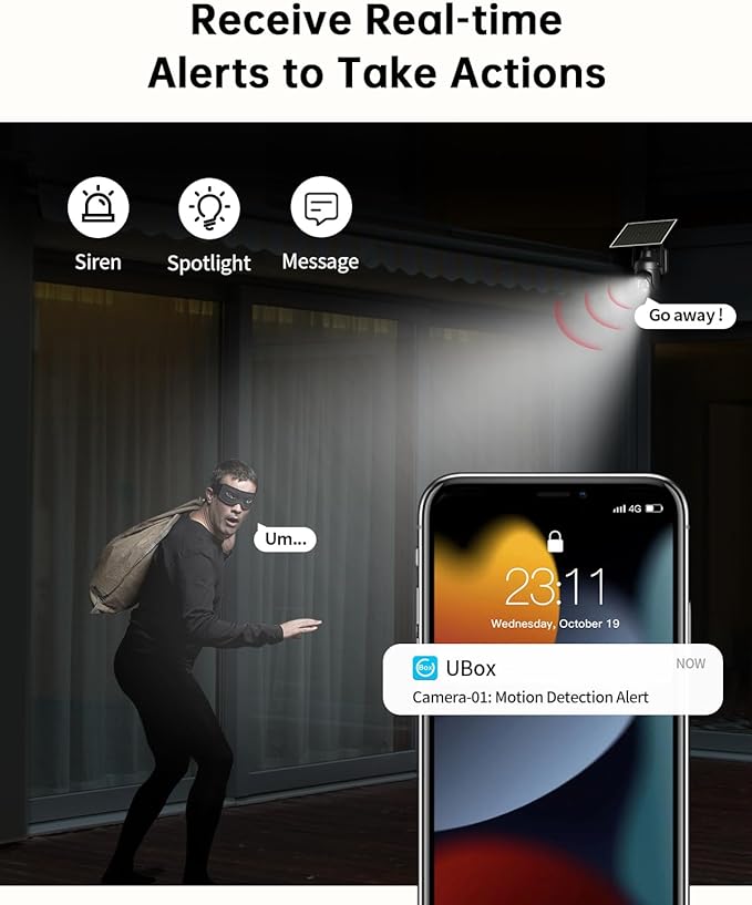 No WiFi Security Camera with Built-in 4G LTE SIM Card, 360° Panoramic View, 2K Live Video, Color Night Vision, Instant Alerts, Phone Access, Solar Cellular Camera Outdoor for Remote Area (2PC)