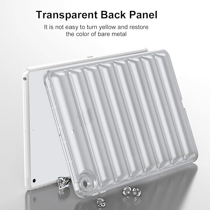 Case for iPad 9th/8th/7th Generation 10.2 inch 2021/2020/2019 Clear Shockproof Soft TPU Back Cover Silicone Bumper Anti-Yellowing Slim Lightweight Protective Shell for iPad 10.2 inch, Clear