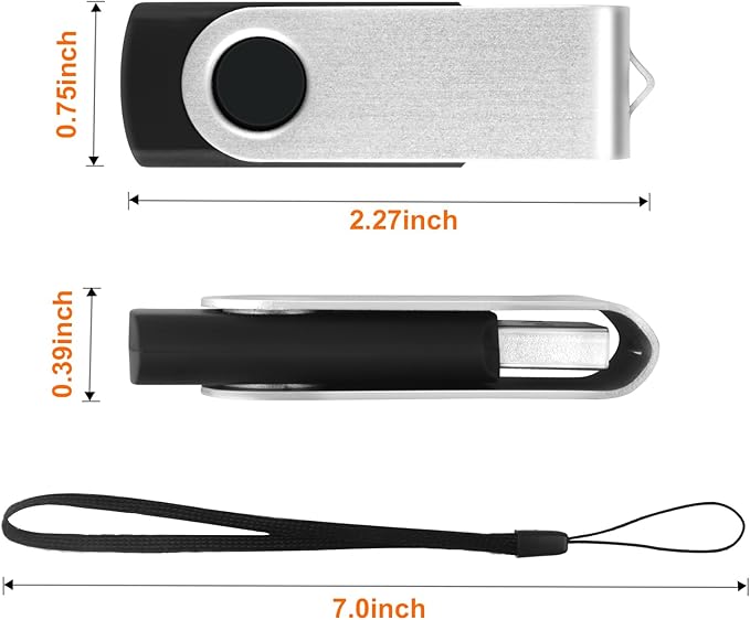 1GB USB Flash Drive 10 Pack, USB2.0 Thumb Drives Memory Stick Jump Drive with Light, Swivel USB Drive Zip Drive Bulk Flashdrive Pen Drive for Backup and Transfer, USB Storage Flash Drive Photo Stick
