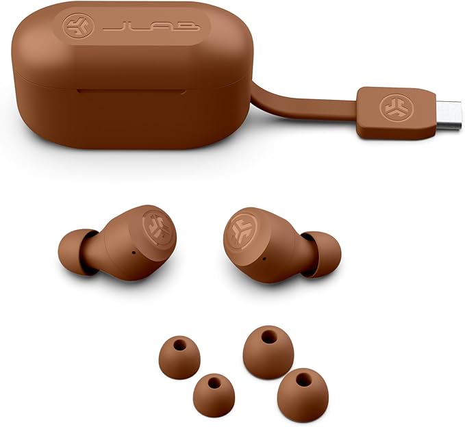 JLab Go Air Pop+ Tones True Wireless Earbuds, in Ear Headphones, Bluetooth Earphones, 35H Playtime Ear Buds with Microphone, USB-C Charging Case, Dual Connect, EQ3 Sound (1615 C)