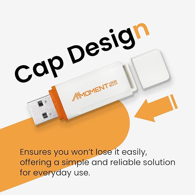 MMOMENT MU34 128GB USB 3.1 Flash Drive, Read Speed up to 120MB/s, Write Speed up to 60MB/s, Thumb Drive