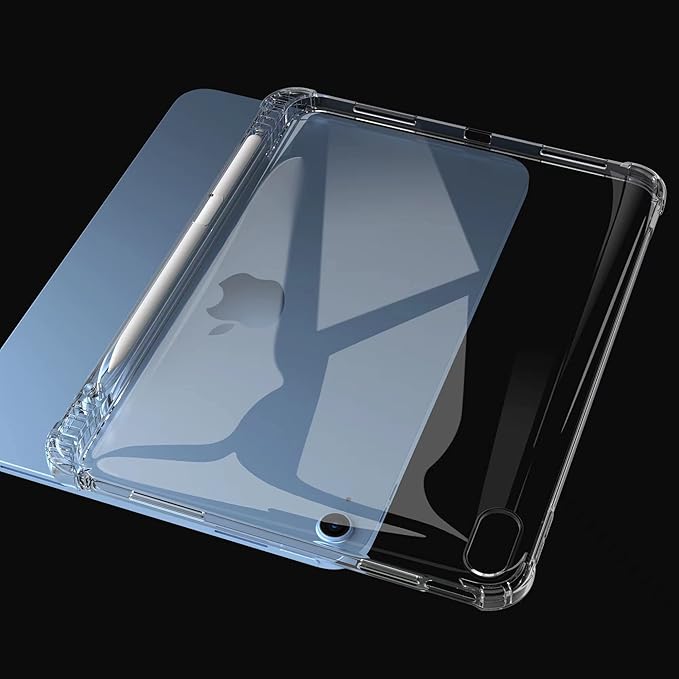 Clear Case for iPad (A16) 11th Generation 11 inch 2025 & iPad 10th Generation 10.9 inch Cover 2022 with Pencil Holder,UUcovers Lightweight Thin Crystal Transparent Shockproof Soft TPU Back Shell,Clear