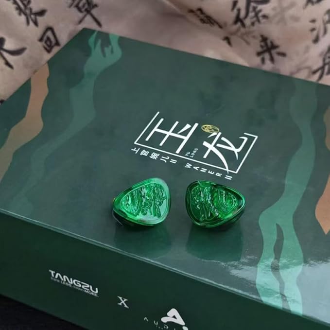 TANGZU Wan'er S.G II Jade Dragon in Ear Monitor, Gaming IEM Earphones, HiFi Wired Earphones with Silicone Headphone Organizer, Tang Sancai Wide Bore Eartips, Tangle-Free Detachable Cable(3.5mm