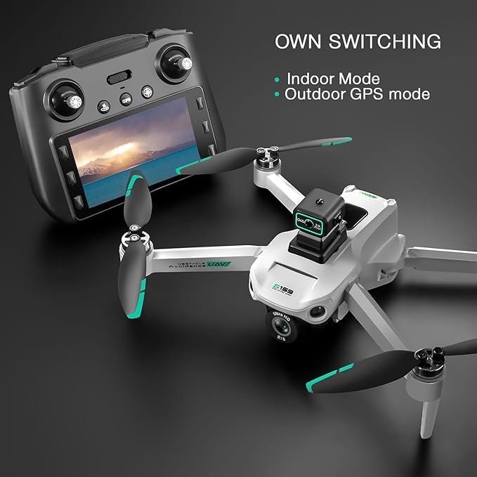 Drone with Camera 4k, GPS HD Drones for Adults, Remote Controller with Screen, Obstacle Avoidance, Brushless Motor FPV, 5G Transmission, 2 Battery, Professional