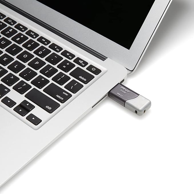 PNY 512GB Turbo Attache 3 USB 3.2 Flash Drive 100MB/s, Silver (Pack of 1)