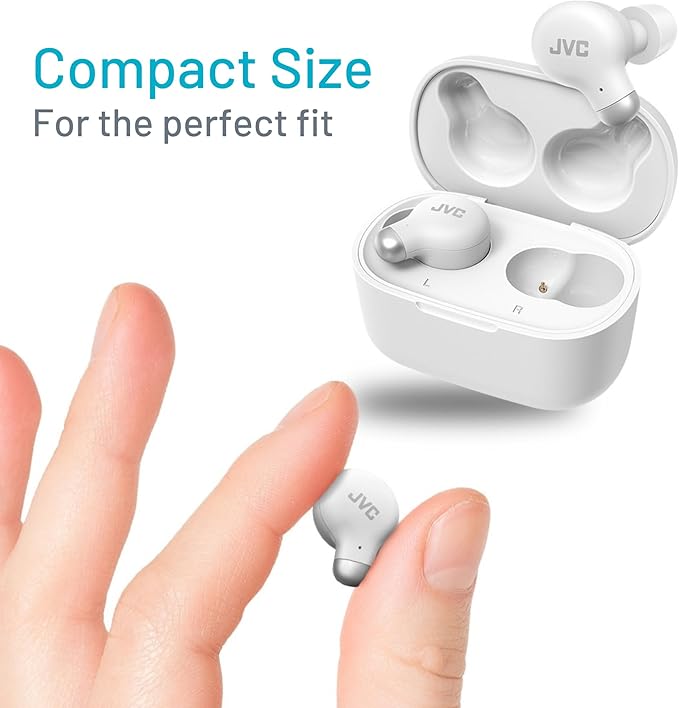 JVC Active Noise Cancelling True Wireless Earbuds - Bluetooth 5.3 with ANC - Comfortable Fit with S/M/L Silicon & Memory Foam Earpieces - IPX4 Water Resistant - 28 Hrs Playback - Compact Charging Case
