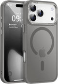 Newfuture Magnetic for iPhone 17 Pro Case [Compatible with Magsafe] [Military Grade Drop Protection] Translucent Matte Anti-Scratch Shockproof Protective Phone Cover 6.3 Inch, Titanium Gray