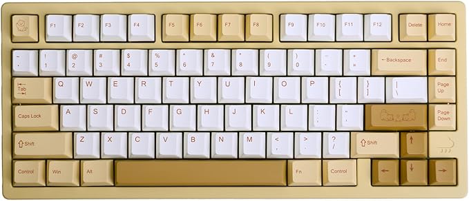 Cute Shiba Inu PBT Keycaps Set - Cherry Profile Animal Dog Keycaps for 60/65/75% Gaming Keyboard, No Backlight, Custom with Key Puller