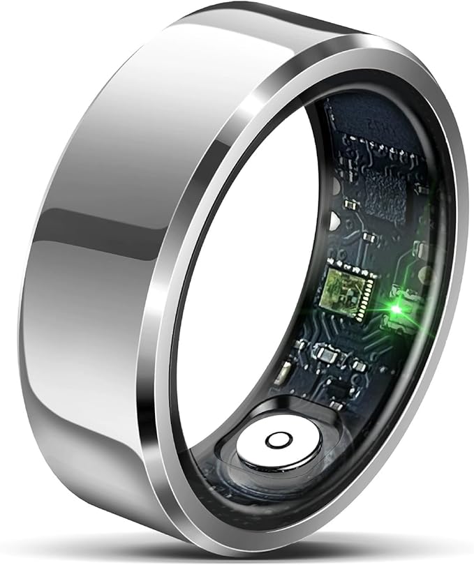 Ultra-Thin Smart Health Tracker Ring with Heart Rate & Sleep Monitoring | Fitness Activity Tracker for Steps/Calories | 7-Day Battery Life | Compatible with iOS/Android (Unisex Design) (9)