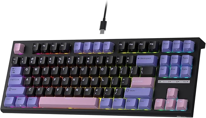 RK ROYAL KLUDGE C87 HE Rapid Trigger Gaming Keyboard, 75% TKL Wired RGB Mechanical Keyboards, Hall Effect Magnetic Switch Keyboard w/Actuation Point Adjustable, 8K Hz Polling Rate, for FPS Gamer