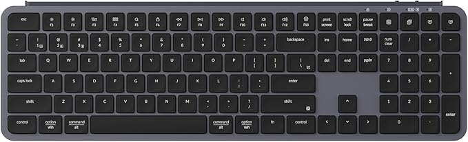 Keychron B6 Pro Full-Size Ultra-Slim Wireless ZMK Custom Keyboard, Triple-Mode 2.4 G/Bluetooth 5.2/Wired Programmable, Lightweight Quiet Key with Numeric Keypad for Mac/Windows, Space Gray