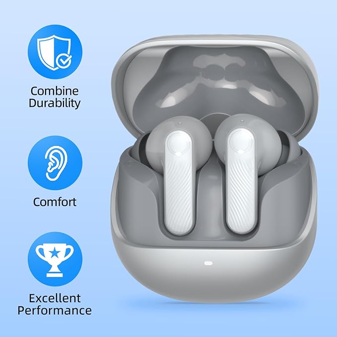 2 Pack ANC Wireless Earbuds with Big Bass Durable, Lightweight Design for Noisy Factories, Gym, and Travel, Includes 3-Size Tips for Secure Fit
