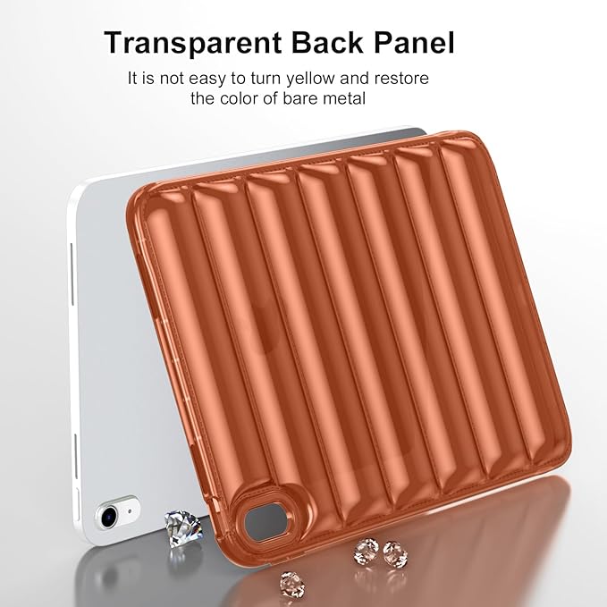 for iPad (A16) 11th Generation Case 11 inch 2025 & iPad 10th Generation 10.9 inch 2022, Slim Lightweight Shockproof Soft TPU Back Cover Silicone Bumper Anti-Yellowing Clear Shell, Brown