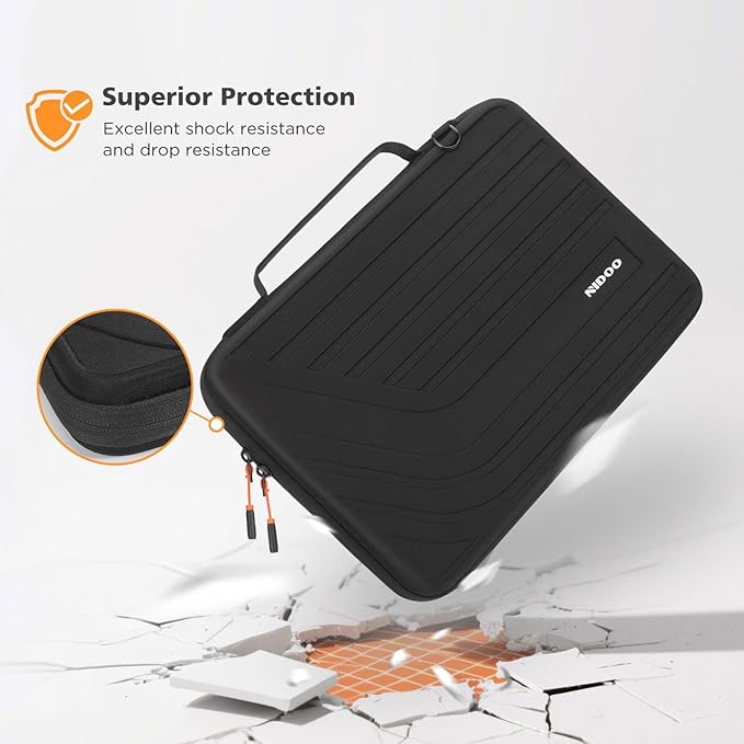NIDOO 13.3 inch Laptop Sleeve Carrying Case 14 inch Computer Bag Shockproof Hard Shell Protective Cover Handle for 13 inch MacBook Air Pro/13.5" Surface Laptop 6/14" ThinkPad E14 Gen 6/ Dell HP Asus