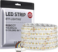 BTF-LIGHTING Highest Density RGBCCT 5 Colors in 1 LED 5050SMD RGB+ Tunable Color Temperature 2700K-6500K 16.4ft 112LEDs/m DC24V Multi-Colored IP65 12mm Width White LED Tape(No Adapter or Controller)