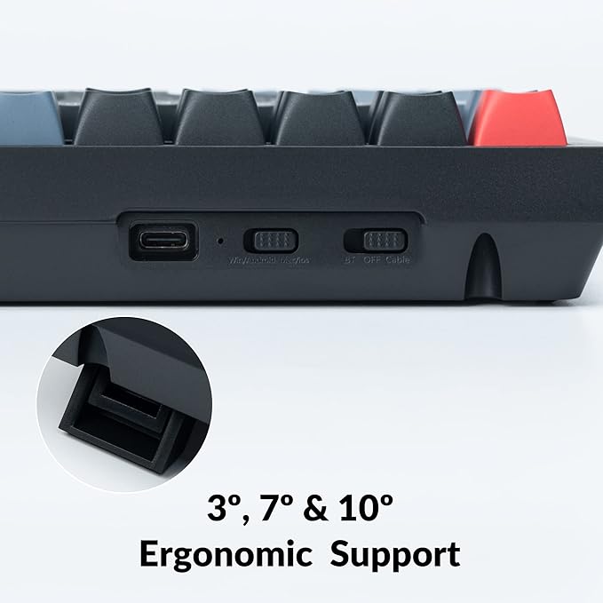 Keychron K4 Pro 96% Custom Wireless Mechanical Keyboard with Hot-Swappable K Pro Red Switch, QMK/VIA Programmable Macro Bluetooth/Wired Keyboard White LED Backlit for Mac Windows Linux - Black