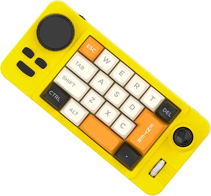 UncleS Double Scroll Wheel Mechanical Keyboard 19 Key Small Keypad Color Backlits Programmable Joystick Hot Swappable Switches Space Saving Macroed Gaming Keyboard