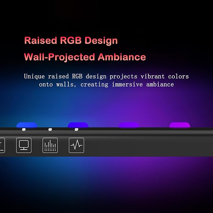 Curved Screen Light Bar Pro – RGB Music-Synced Ambient Lighting for 24”+ Monitors, Anti-Glare Desk Lamp with Touch Control, Stepless Dimming & Heavy-Duty Clamp