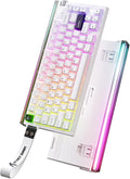 ATTACK SHARK R85 HE Wired 75% Rapid Trigger Mechanical Gaming Keyboard with Custom Lightbox, 8KHz Polling Rate,0.005mm RT Accuracy,0.08MS Latency,Hall Effect,Magnetic Switch,Driver for PC-Star White