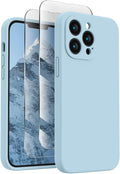 FireNova Designed for iPhone 13 Pro Max Case, Silicone [Camera Protection] Phone Case, Soft Anti-Scratch Microfiber Lining Inside, 6.7 inch, Sky Blue
