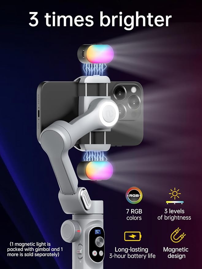 AOCHUAN 3-Axis Gimbal Stabilizer for Smartphone Smart X Pro Kit Gray & T20 Complete Tripod