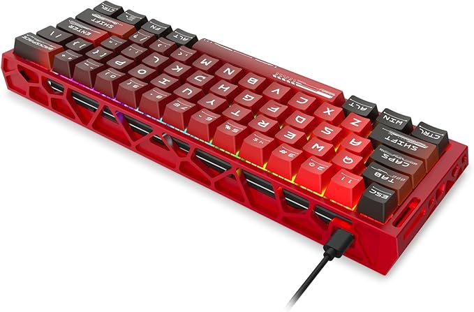 Redragon K753 HE Rapid Trigger Gaming Keyboard, 60% 61 Keys Wired Mechanical Keyboard w/Hype-Red Hollowed-Out Aluminum Base, Next-Gen UltraMag 100% POM Silky Rappid Trigger Magnetic Switch