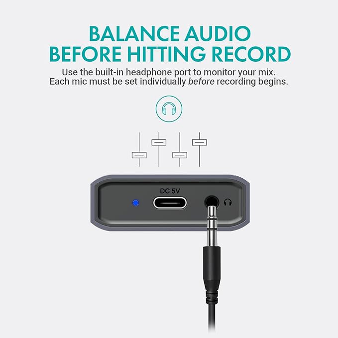Movo USB Podcast Equipment Bundle for 2 – USB Interface with 2 UM700 Condenser Microphones – 4-Port Powered Hub for Streaming, Podcasting, Interviews (White)
