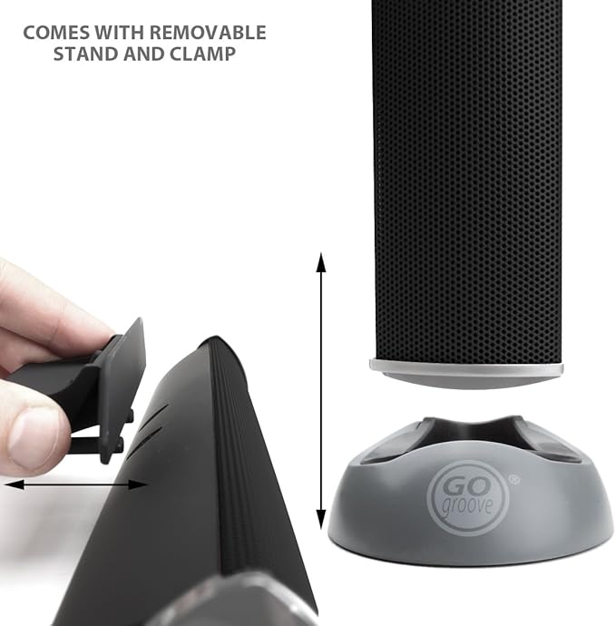 GOgroove SonaVERSE USB Speakers for Laptop Computer - USB Powered Mini Sound Bar with Clip-On Portable External Speaker Design for Monitor, One Cable for Digital Audio Input and Power (Black)