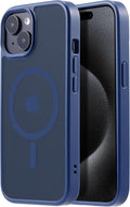 Tigowos for iPhone 15 Plus&iPhone 14 Plus Phone Case Fits MagSafe 10FT Drop Resistant Matte Skin Feeling Back Cover for iPhone 15 Plus&iPhone 14 Plus Case，Deep Blue