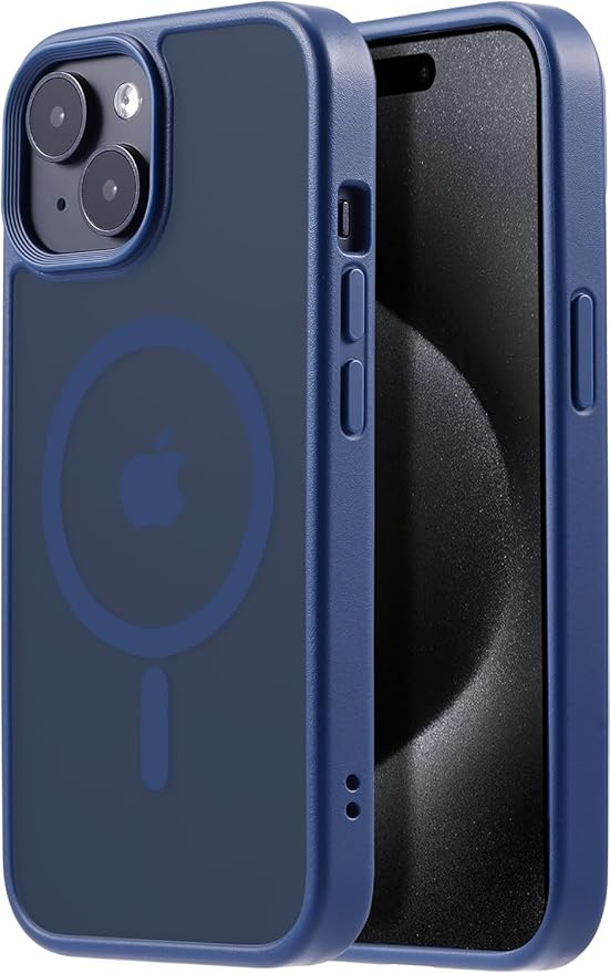Tigowos for iPhone 15 Plus&iPhone 14 Plus Phone Case Fits MagSafe 10FT Drop Resistant Matte Skin Feeling Back Cover for iPhone 15 Plus&iPhone 14 Plus Case，Deep Blue