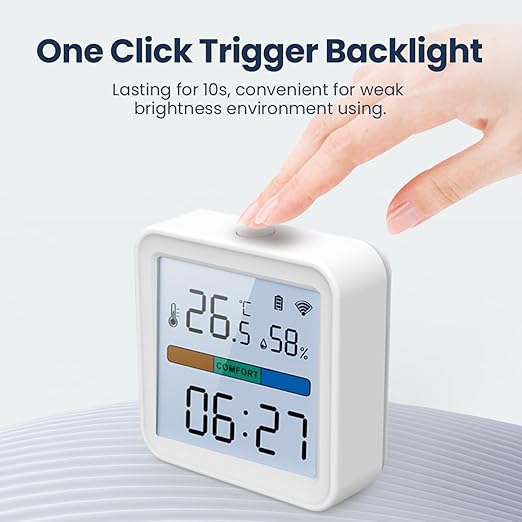 WiFi Thermometer Hygrometer: Smart Temperature Humidity Sensor with App Control, Notification Alerts, Calibration, Backlit, Air Comfort Indicator, Room Temperature Monitor Compatible with Alexa