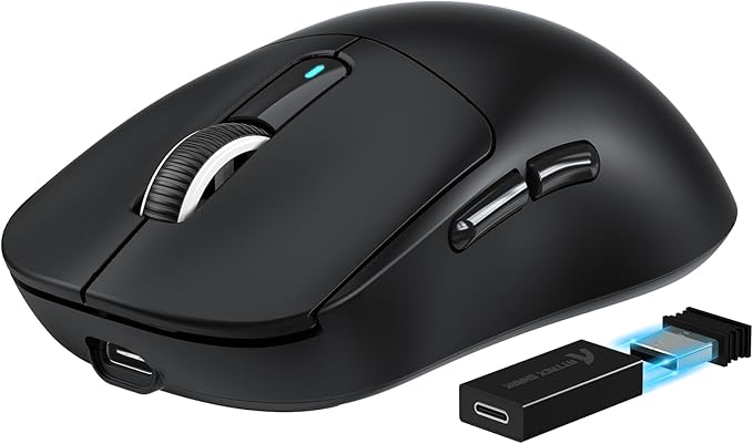ATTACK SHARK X3PRO 4K/8K Lightweight Wireless Gaming Mouse with Tri-Mode(Wired/2.4GHz/BT),PAW3395 Optical Sensor,26K DPI,Kailh GM8.0 Switch,Long Battery,7 Buttons for PC/Laptop/Win/Mac(Black)
