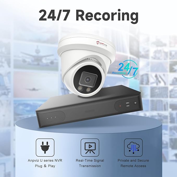 Anpviz 12MP PoE IP Camera Outdoor, Turret Security Camera for Home Surveillance, Smart Color Night Vision, Human/Vehicle Detection, Built-in Mic, Only Support 12MP NVR, NDAA Compliant, IPC-D3112W-S