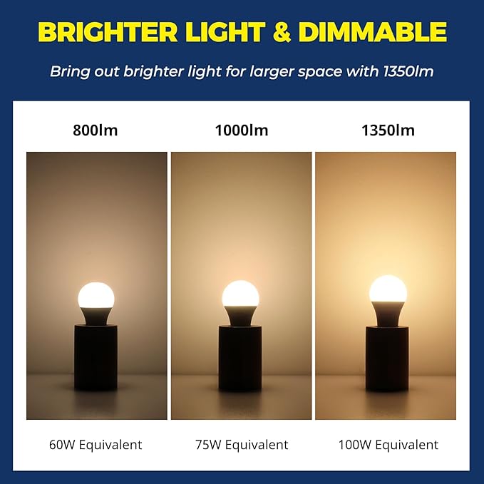 Lightinginside Smart Light Bulbs 100W Equiv., 1350LM 11W Smart Bulb Works with Alexa/Google Home/SmartLife, A19 E26 RGBCW Color Changing, No Hub Required, 2.4G WiFi Bluetooth Bulb, ETL Listed, 1PC