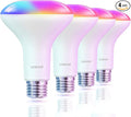Linkind BR30 Smart Light Bulbs, WiFi Flood Light Bulbs Compatible with Alexa & Google Home, RGBTW Color Changing Light Bulb, 1800K-6500K Tunable White, E26 8W Equivalent 60W, 2.4Ghz WiFi only, 4 Pack