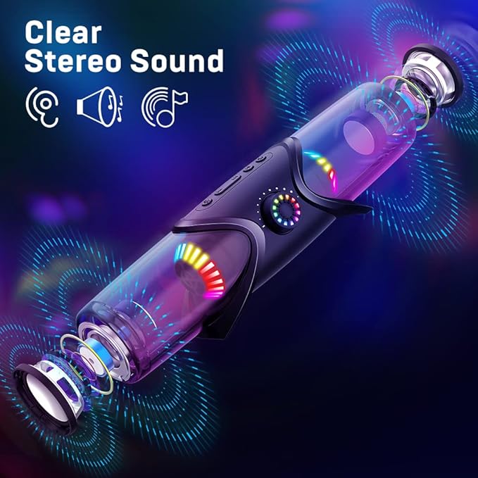 WolfLawS Computer Speakers,Bluetooth SoundBar,Computer Speakers for Desktop Monitor with RGB Light,PC Speakers with Subwoofer,USB Powered Sound Bar for Laptop 3.5mm Headphone Jack