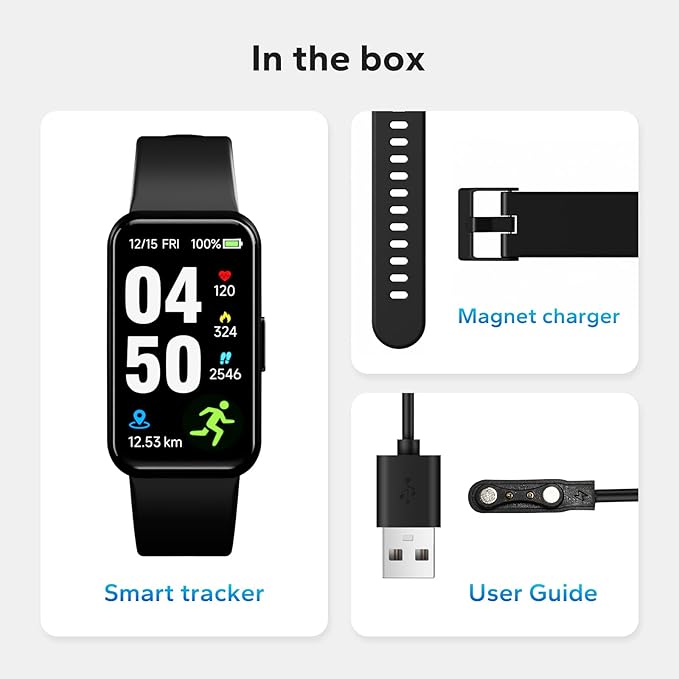 Fitness Trackers,1,47" OLED Display,24/7 Health Heart Rate Monitoring Sleep Blood Oxygen Monitor/Calorie Steps Counter Pedometer Activity Tracker/Smart Notifications for Men Women