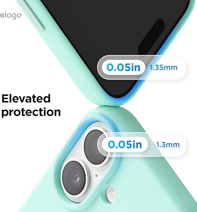elago for iPhone 17 Case, Premium Magnetic Silicone Case, Compatible with MagSafe, Liquid Silicone Material, Protective Cover, Shockproof, Slim Phone, 6.3 inch (Aqua Sky)